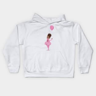 Ballerina| Black girl art Kids Hoodie